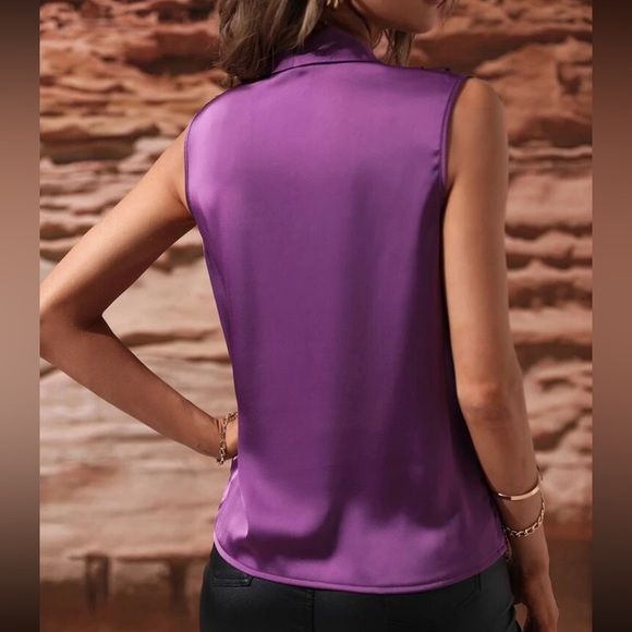 Luxe wrap satin blouse - Picture 3 of 7